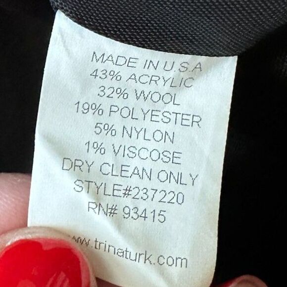 NWOT TRINA TURK Women's Black A-Line Mini Tweed Wool Button Front Skirt Size 10 - Picture 8 of 8